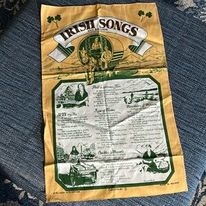 Irish Songs Linen Cotton Tea Towel NWOT